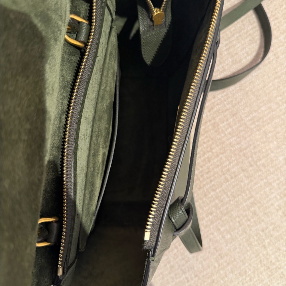 Celine Nano Olive Green Belt Satchel Bag - Picture 4 of 10
